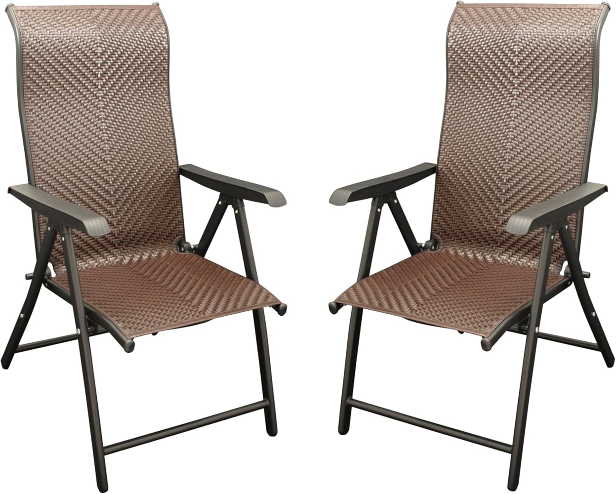 DEGAMO Gartensessel ANTIBES (2-St, 2er Set), Metall + Polyrattan braun, faltbar, 7-fach verstellbar Bild 1