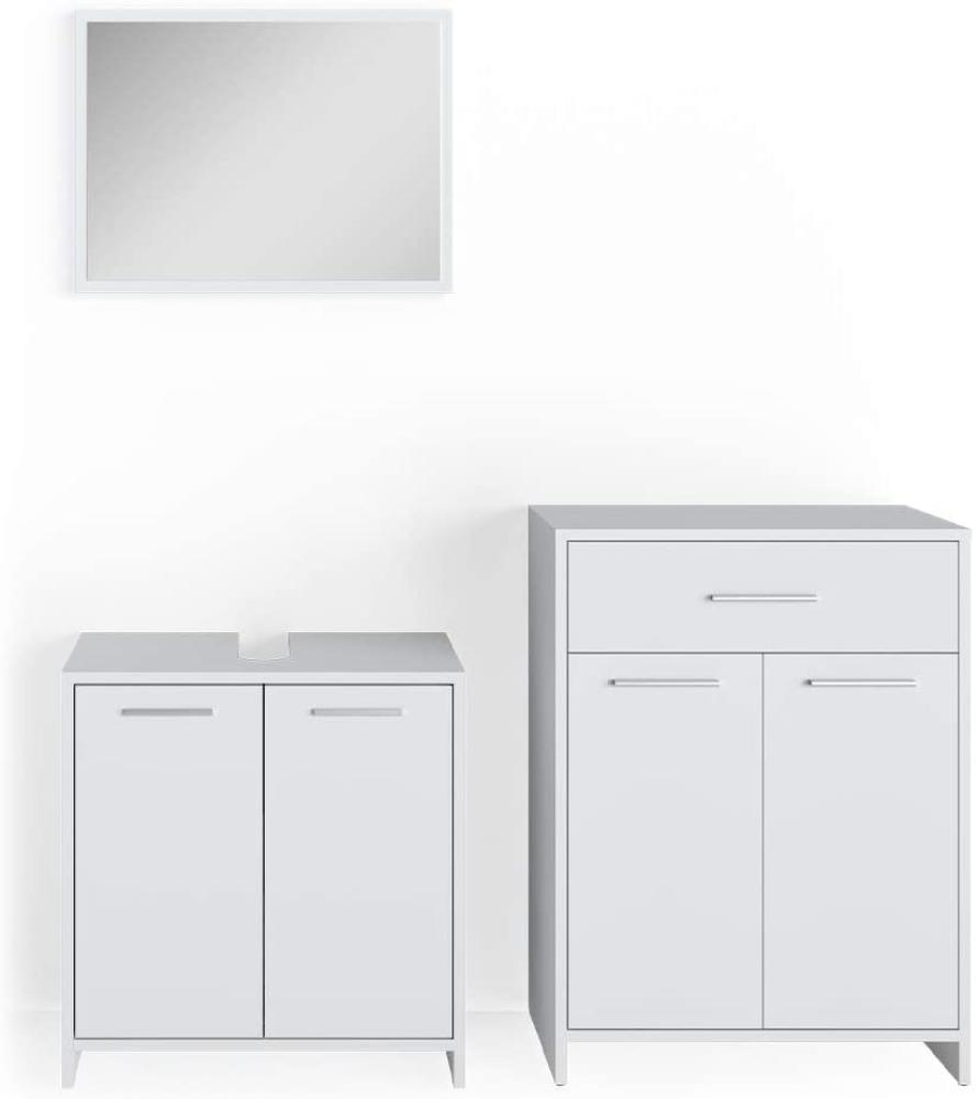 Vicco Badmöbel-Set Weiß 3 Teile, mit Midischrank, Kiko Bild 1