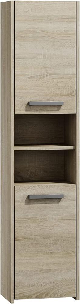 ADGO Badhochschrank 30x40x170cm, Hochschrank, Schmales Badezimmerregal, Badezimmer Regal Schrank, Bad Badregal, Badmöbel, Aufklappbare und Abschließbare Schränke, Eng, Freistehend (S40, Sonoma Eiche) Bild 1