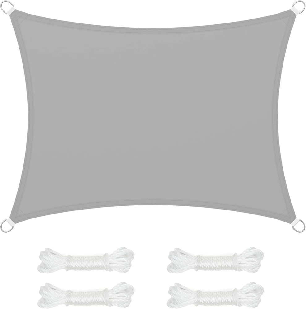 SONGMICS Sonnensegel 3x4 m Wasserdicht 665mm Wassersäule Sonnenschutz aus reißfestem Polyester UV-Schutz 93% für Terrasse Garten Balkon Rechteck Seile Bild 1
