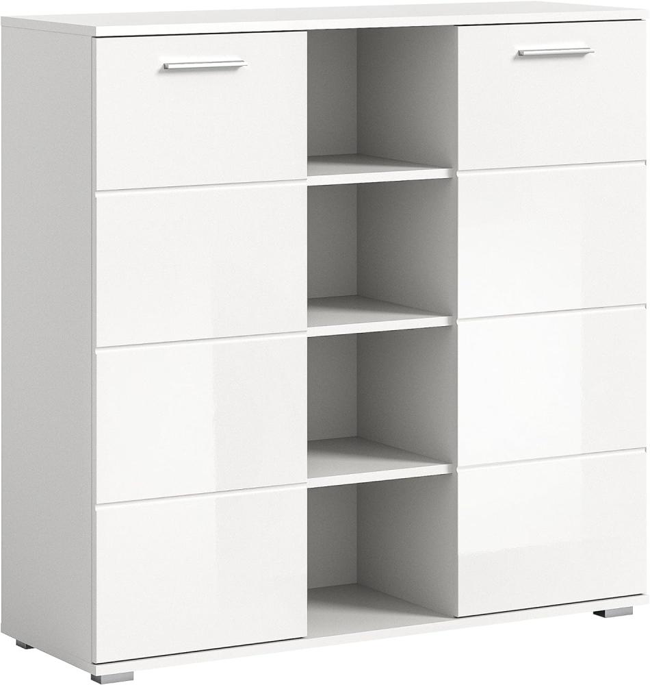 Highboard Prego - Weiß / Weiß Hochglanz Bild 1