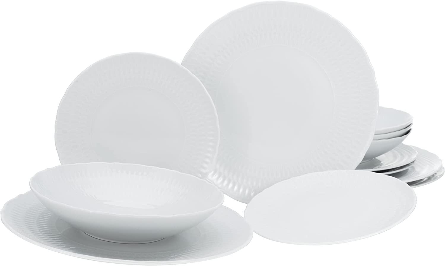 CreaTable 33070 Tafelservice Sofia für 4 Personen, Porzellan, weiß (1 Set, 12-teilig) Bild 1