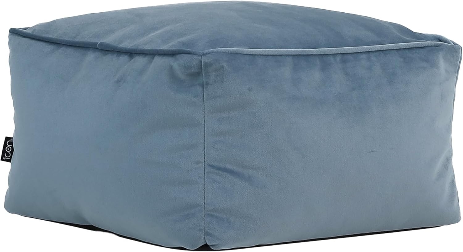 Icon Amara Hocker, Hellblau, Flauschiger Samt Stoff, Samt Sitzsack, Sitzpuff Hocker mit Füllung, Fußhocker für das Wohnzimmer, Deko Wohnzimmer Bild 1