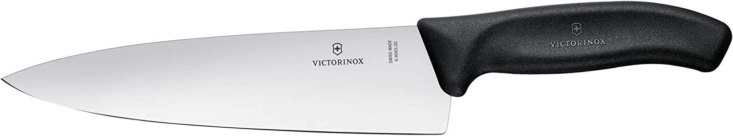 Victorinox Swiss Classic Tranchiermesser, extra breite Klinge, 20 cm Klinge, Rostfrei, Edelstahl, Spülmaschinengeeignet, Geschenkbox, schwarz Bild 1