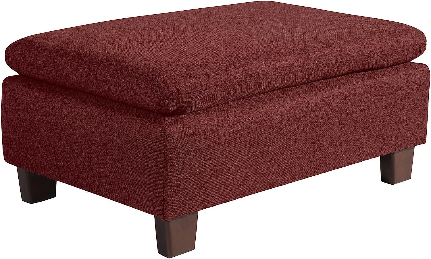 Hocker Katti Bezug Flachgewebe Buche nussbaum dunkel / rot 22930 Bild 1