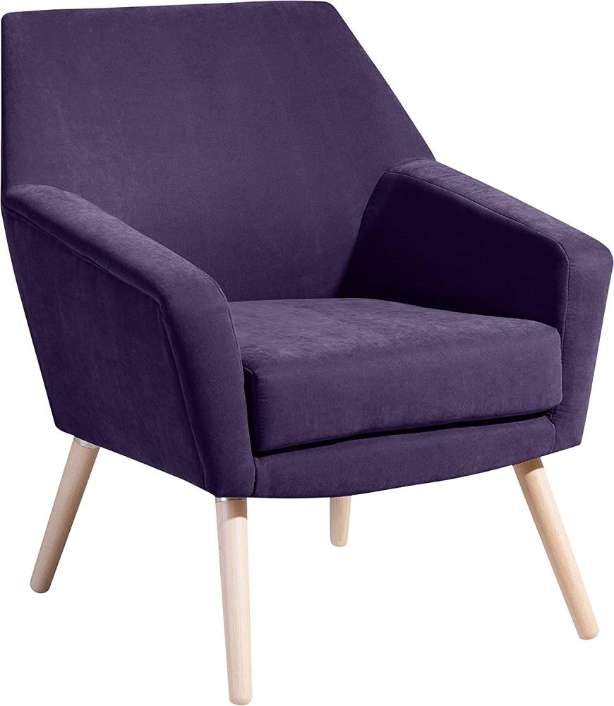 Alegro Sessel Buche Natur Veloursstoff Violett Bild 1