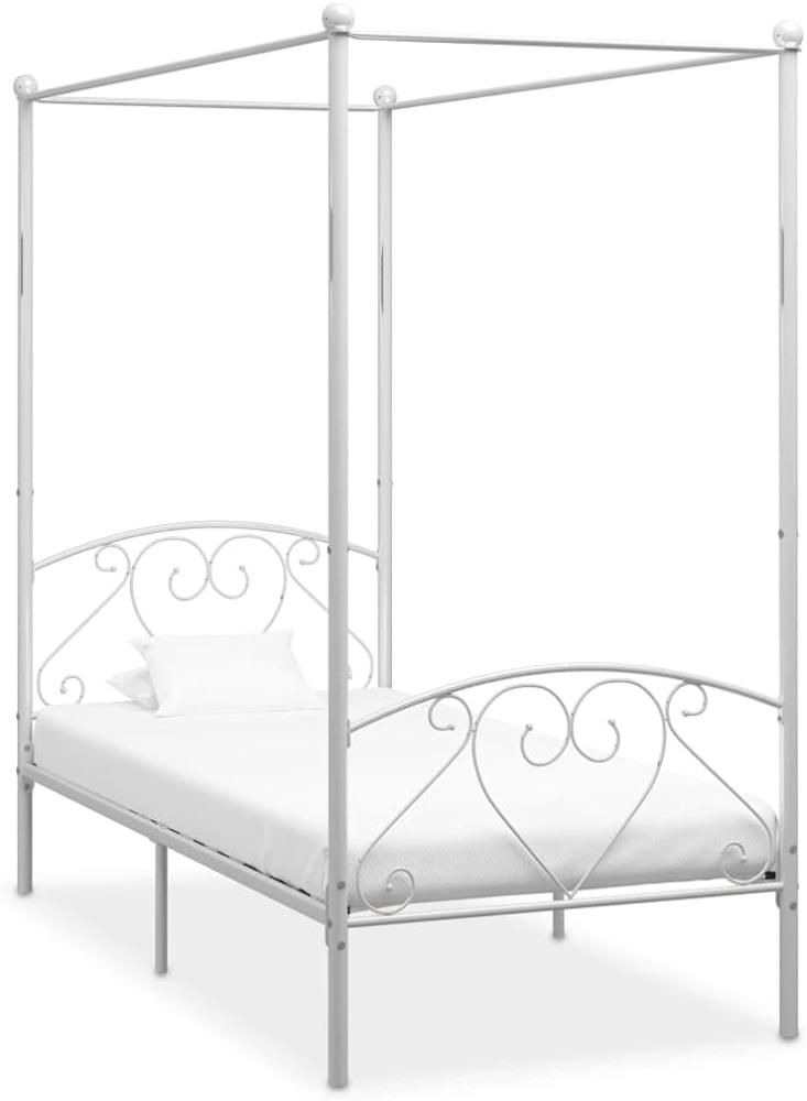 vidaXL Himmelbett-Gestell Weiß Metall 100 x 200 cm [284427] Bild 1