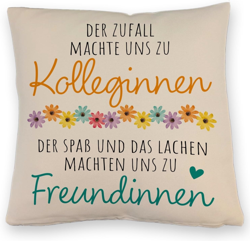 speecheese Dekokissen Beste Kollegin Kissen mit Leinenoptik Spruch Von Kolleginnen zu durch Bild 1