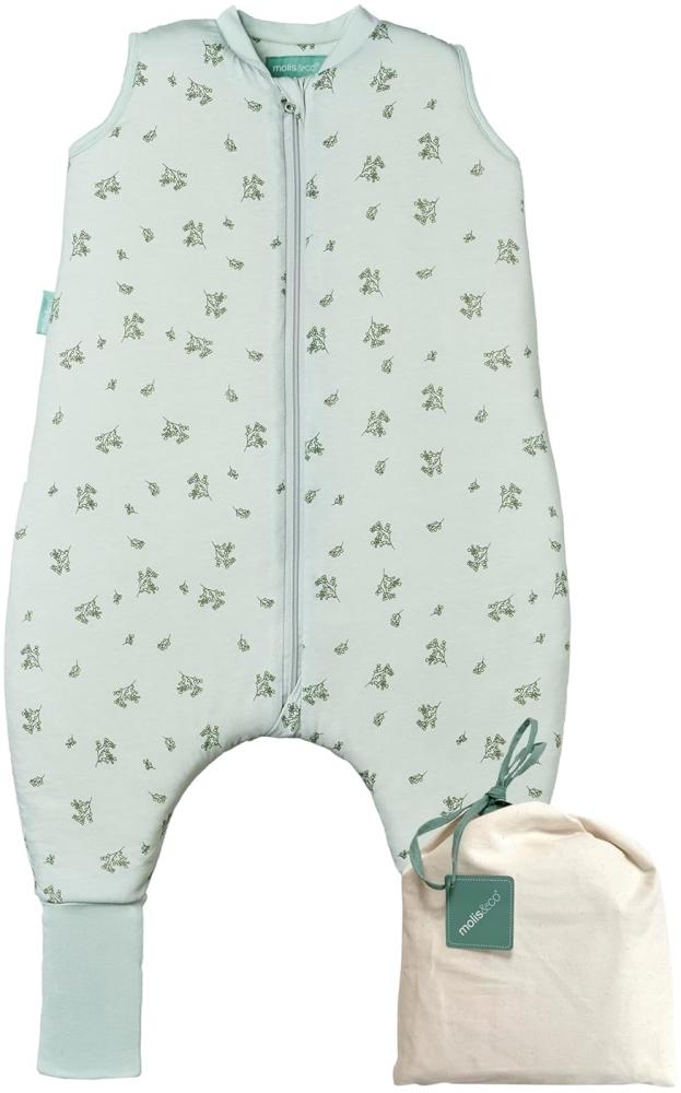 molis&co - Baby schlafsack mit Füßen und Socke - Ideal für den Winter - Babyschlafsack mit Beinen 2,5 tog - 100% Baumwolle (Oeko-TEX 100), Premium Qualität - Botany Green (120 cm) Bild 1