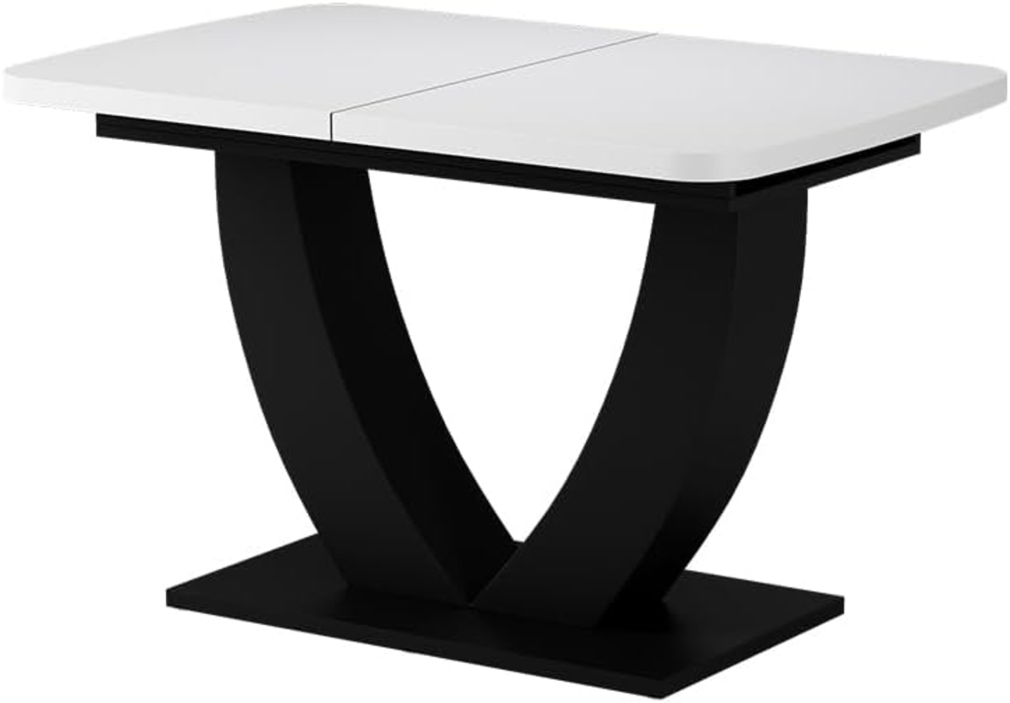 Esstisch Fenaro Weiß/Schwarz 120x80 cm ausziehbar Vicco Bild 1