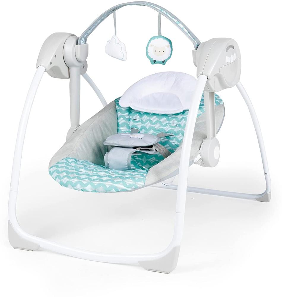 Ity Ingenuity, Swingity Swing, Goij, zusammenklappbare und tragbare Babyschaukel mit 6 Schaukelgeschwingkeiten, 2 Spielzeugen, 5-Punkt-Gurt und Tragegriff Bild 1