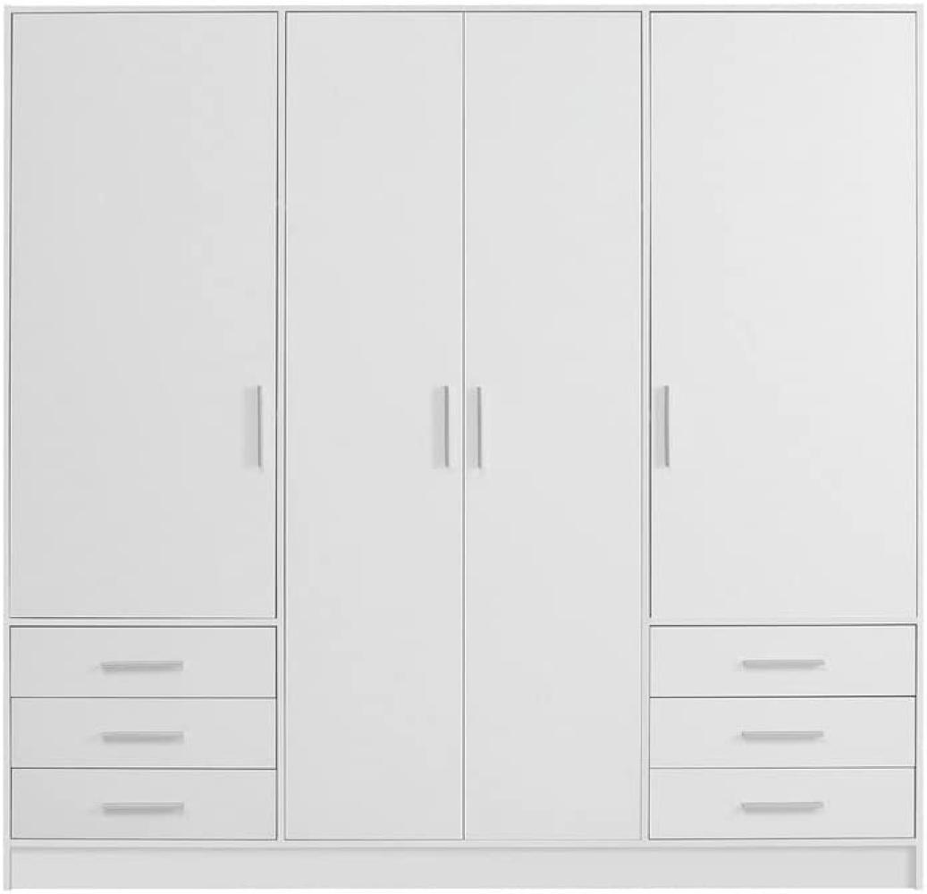 Forte 'Jupiter' Kleiderschrank, weiß matt, 4-türig, 207 x 200 cm Bild 1