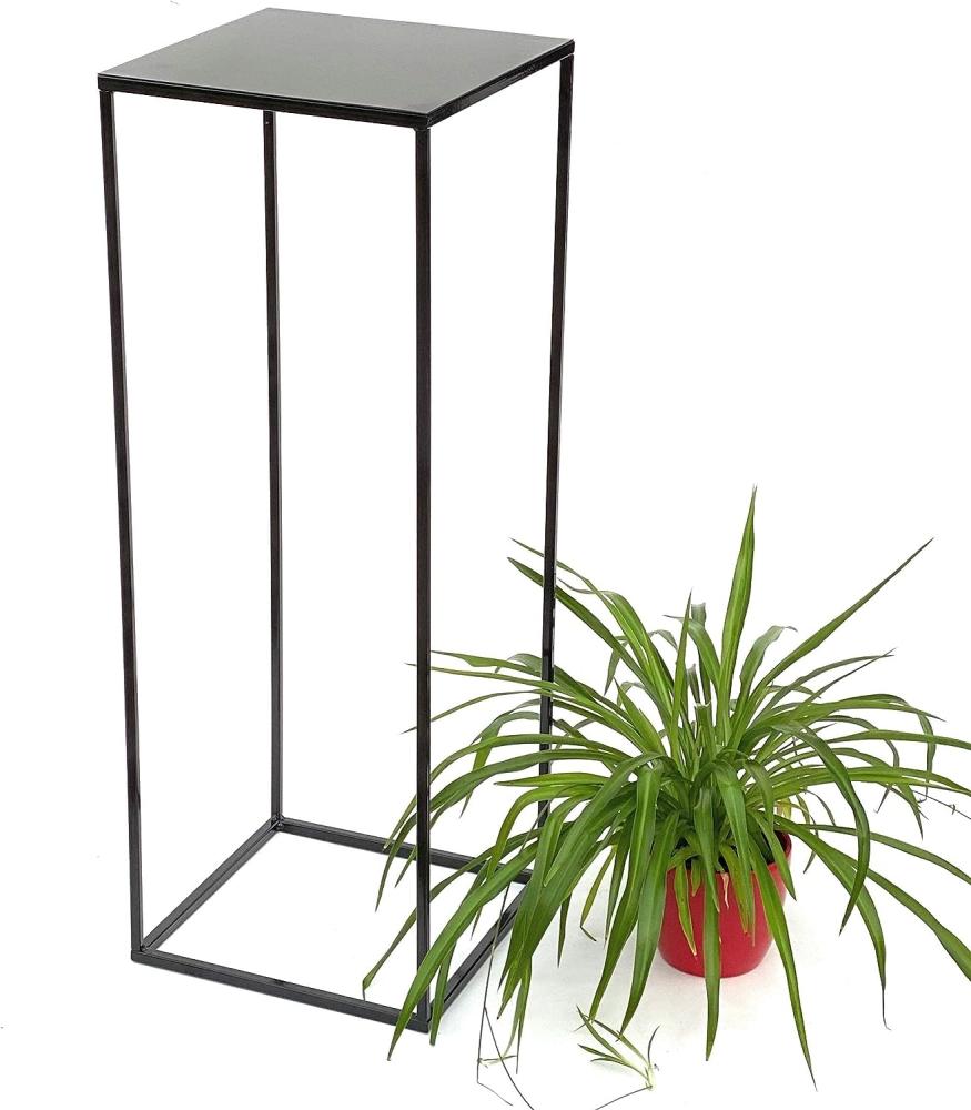 DanDiBo Blumenhocker Metall Schwarz Eckig 82,5 cm Blumenständer Beistelltisch 434 Blumensäule Modern Pflanzenständer Pflanzenhocker Bild 1