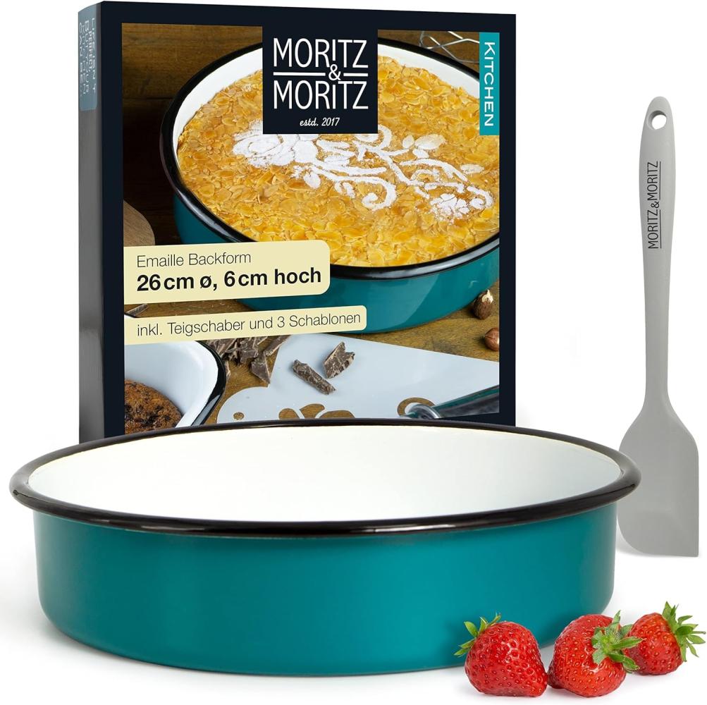 Moritz & Moritz Backform Kuchenform 26cm Rund Emaille, (Set), für Kuchen, Toastbrot oder Brot Bild 1