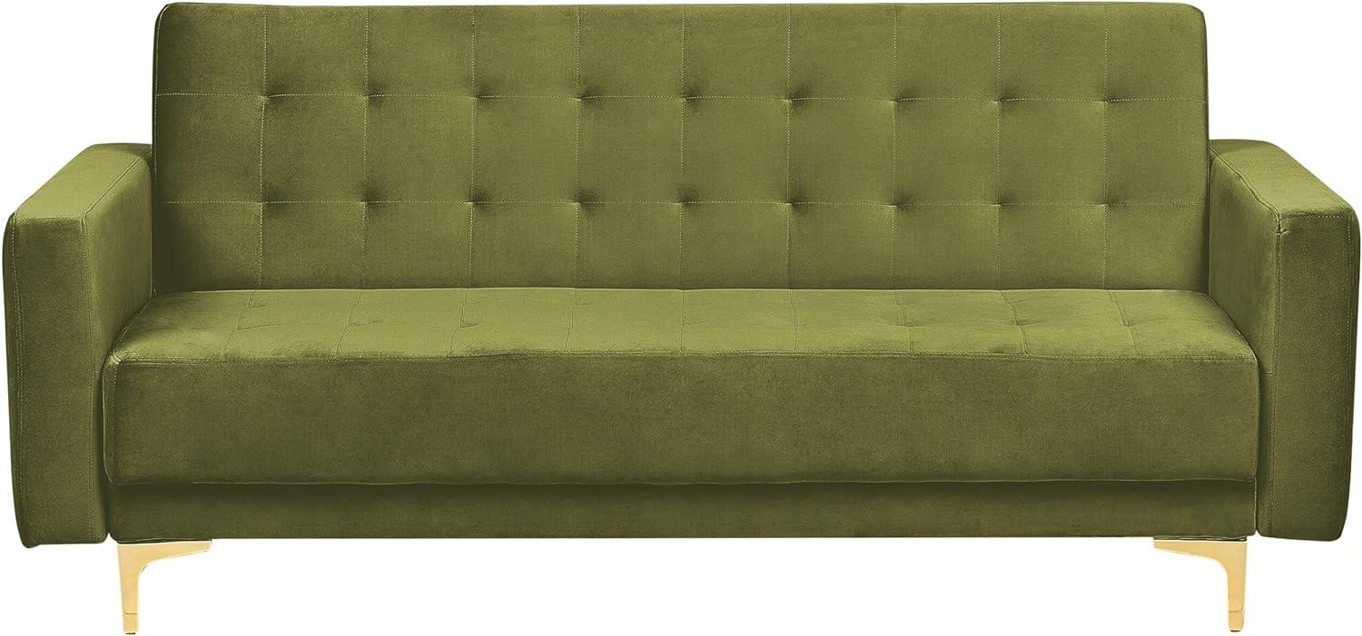 3 Sitzer Sofa ABERDEEN Grün Samtstoff Bild 1