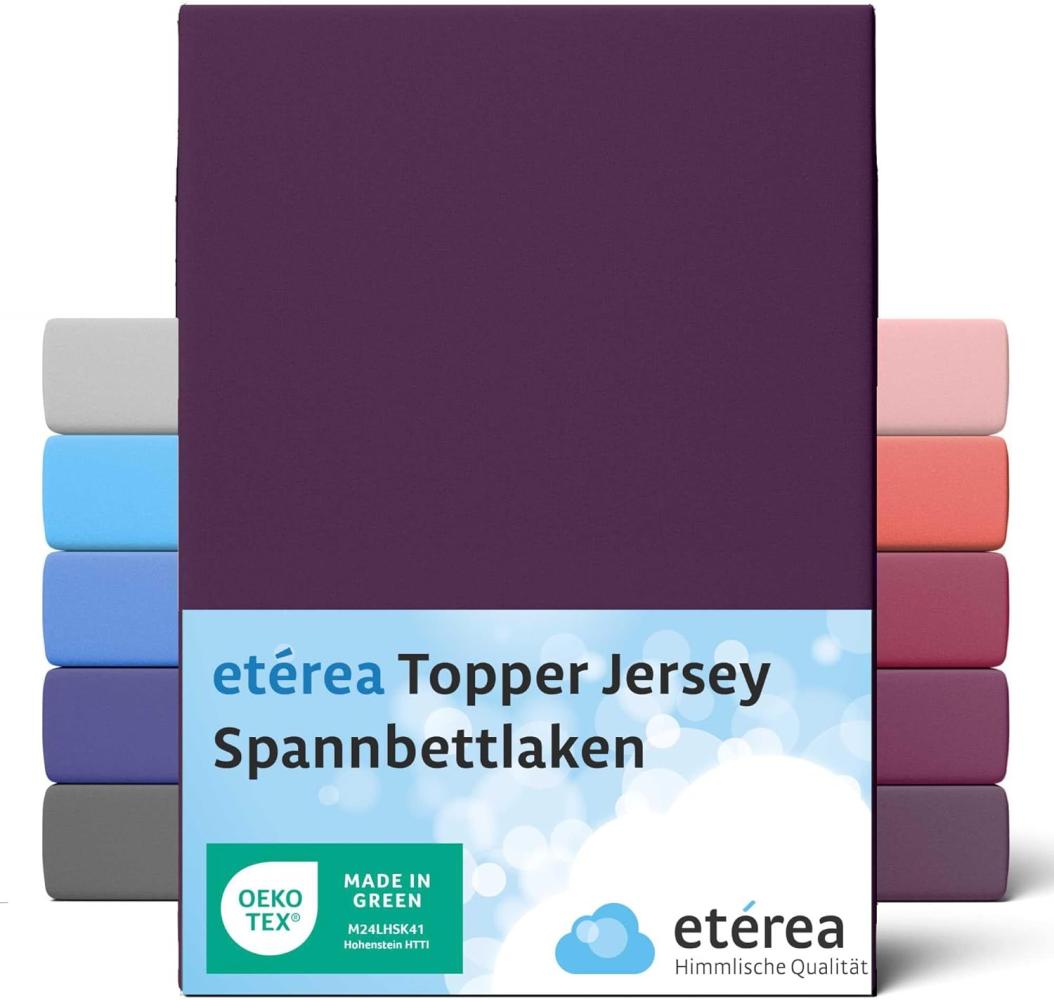 etérea Jersey Topper Spannbettlaken Spannbetttuch Pflaume 140x200 - 160x200 cm Bild 1