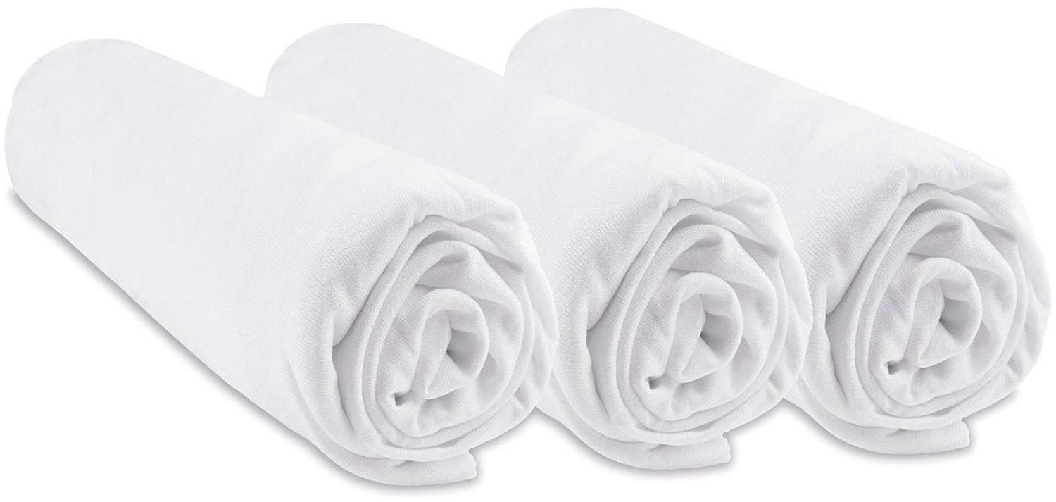 Lot de 3 Draps housse Bambou pour lit berceau 40x80 - 6 coloris disponibles (Blanc) Bild 1