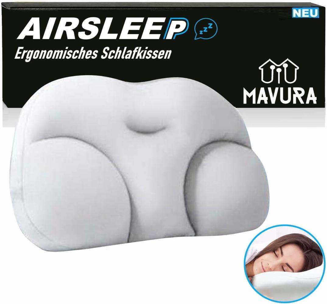 MAVURA Schlafkissen AIRSLEEP 3D Ergonomisches Schlafkissen Wolkenkissen rundum, AirSleep 3D Ergonomisches Schlafkissen, Kopfkissen Nackenkissen Memory Kissen mit Füllung Bild 1