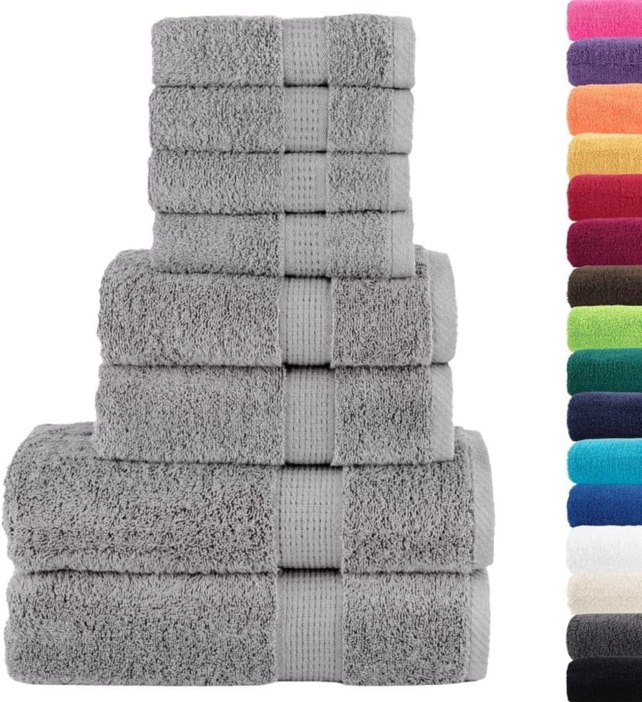 vidaXL 8 tlg. Premium-Handtuch-Set SOLUND Grau 600 g/m² 137543 Bild 1