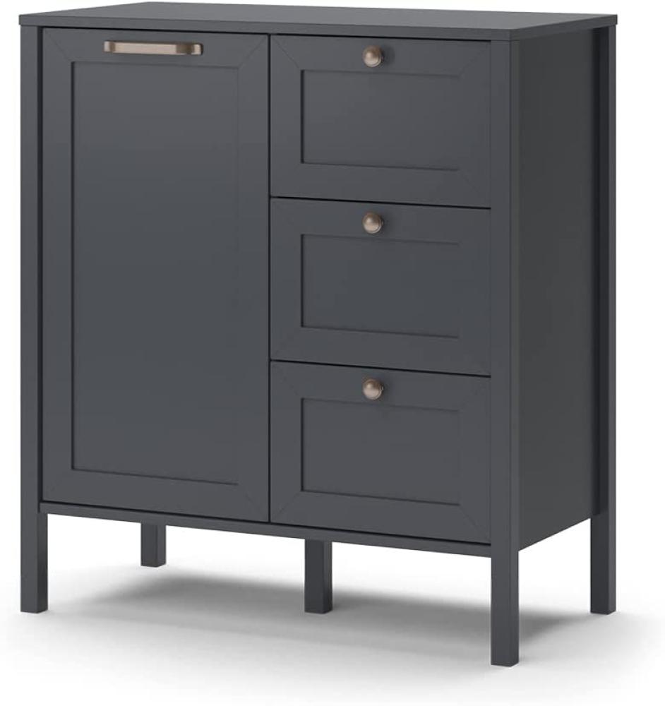 Vicco Kommode Wohnzimmerschrank Sideboard Ewan Anthrazit 80 cm Schublade Tür Bild 1