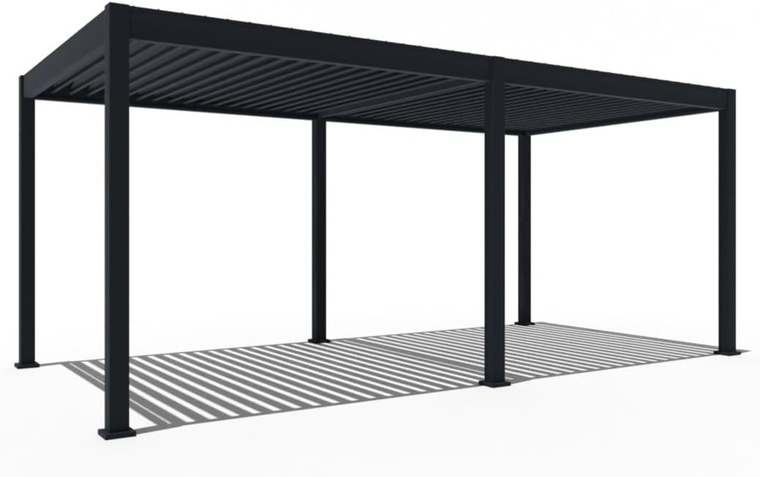 Weide E-Deluxe | elektrische Pergola mit LED | Voll Aluminium | 3x6 M | motorisiertes Lamellendach anthrazit Bild 1