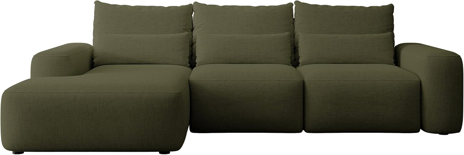 Selsey Sofa Ecksofa Eckcouch Schlafsofa Couch Mit Stauraum Schlaffunktion Pflegeleicht Mit Kissen Lendenkissen L Form Freistehend Links Hydrophobe Chenille Olivgrün Carnos Bild 1