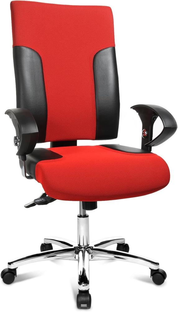 Topstar TF29US101 Bürostuhl Two 20 Deluxe mit höhenverstellbaren Armlehnen U2 OPA, Stoffbezug, rot / schwarz Bild 1