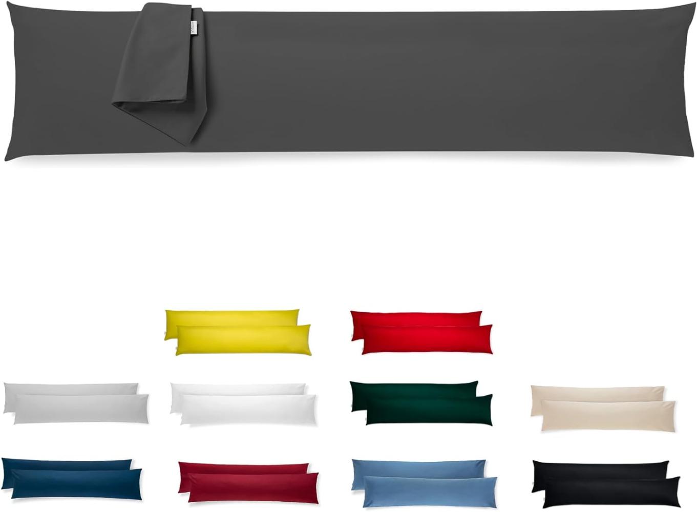 Seitenschläferkissen Bezug 40x145 Mikrofaser Premium 2er Set Kissenbezug Deko für Kissen Bett/Sofa Stoff Weicher Resistent Hypoallergen Anti-Milben Kopfkissenbezug Verdecktem Zip Voll Waschbar Bild 1