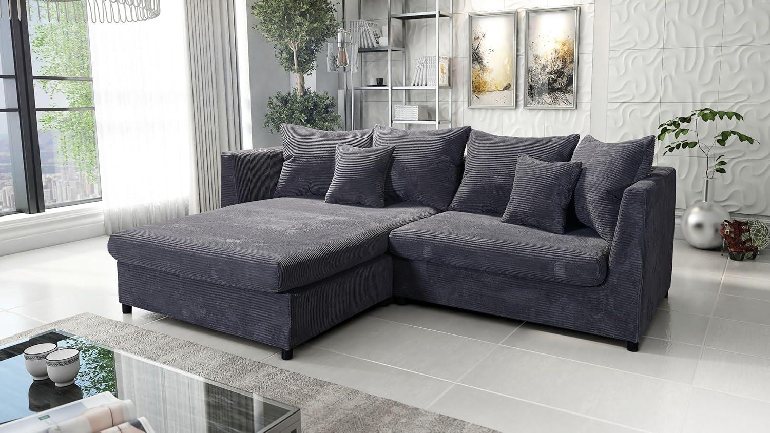 Sofa Couch Ecksofa Eckcouch Wohnlandschaft Pam 2 Cord Bezug Bild 1