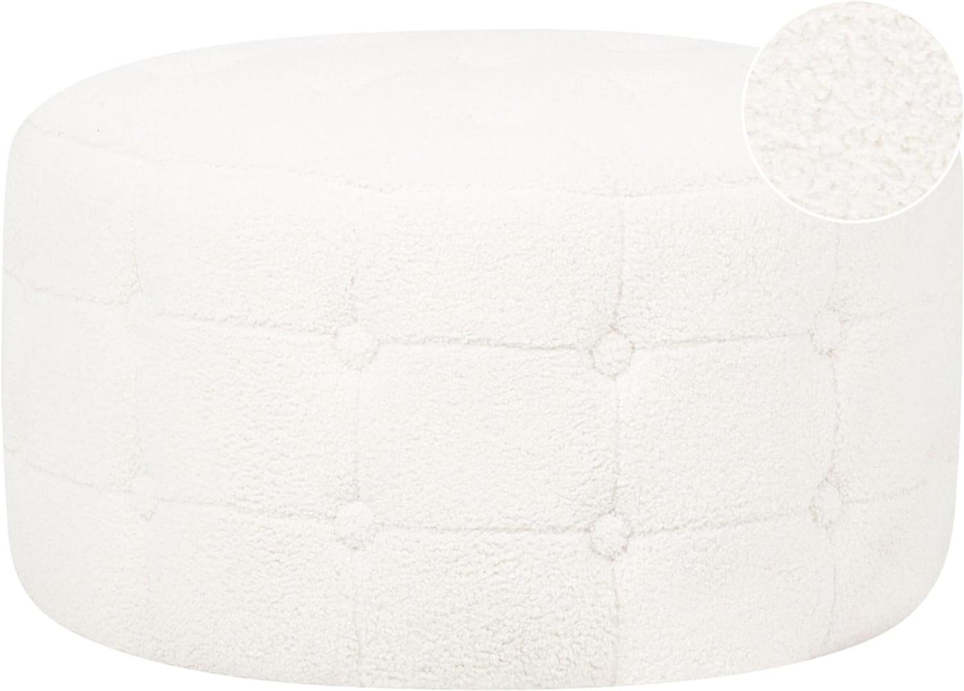 Pouf TAMPA Weiß Bouclé 55 cm 55 cm Bild 1