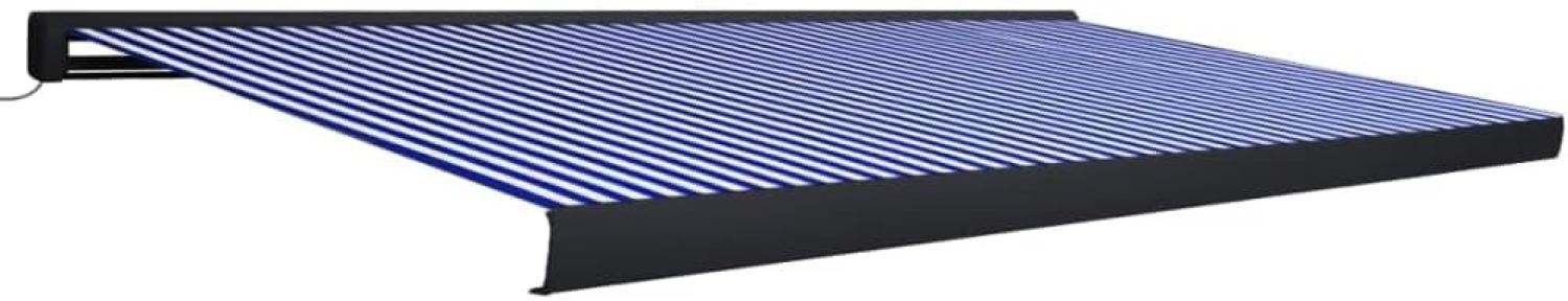 vidaXL Kassettenmarkise mit Motor 500x300 cm Blau und Weiß 3052695 Bild 1