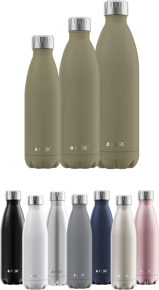 FLSK Trinkflasche, Edelstahl, khaki, 500 ml, 2. Generation Bild 1