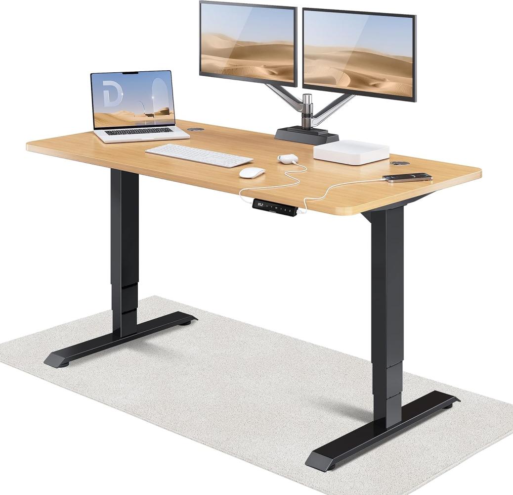 Höhenverstellbarer Schreibtisch (160 x 80 cm) - Schreibtisch Höhenverstellbar Elektrisch mit Flüsterleisem Dual-Motor & Touchscreen - Hohe Tragfähigkeit - Stehtisch von Desktronic Bild 1