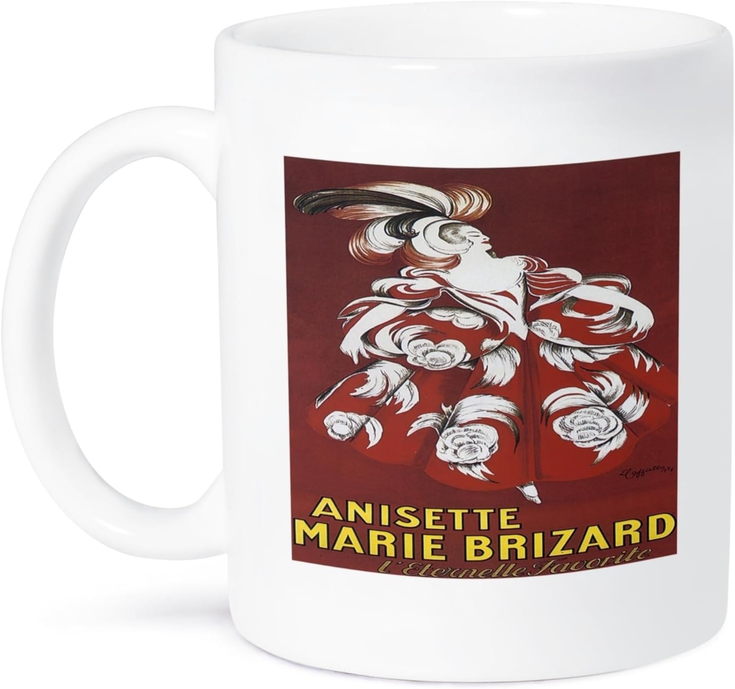 3dRose Marie Brizard Anisette, für Werbung, Poster-Two, 10,16 x 7,62 x 9,52 cm, Tasse, Keramik, Blau Bild 1