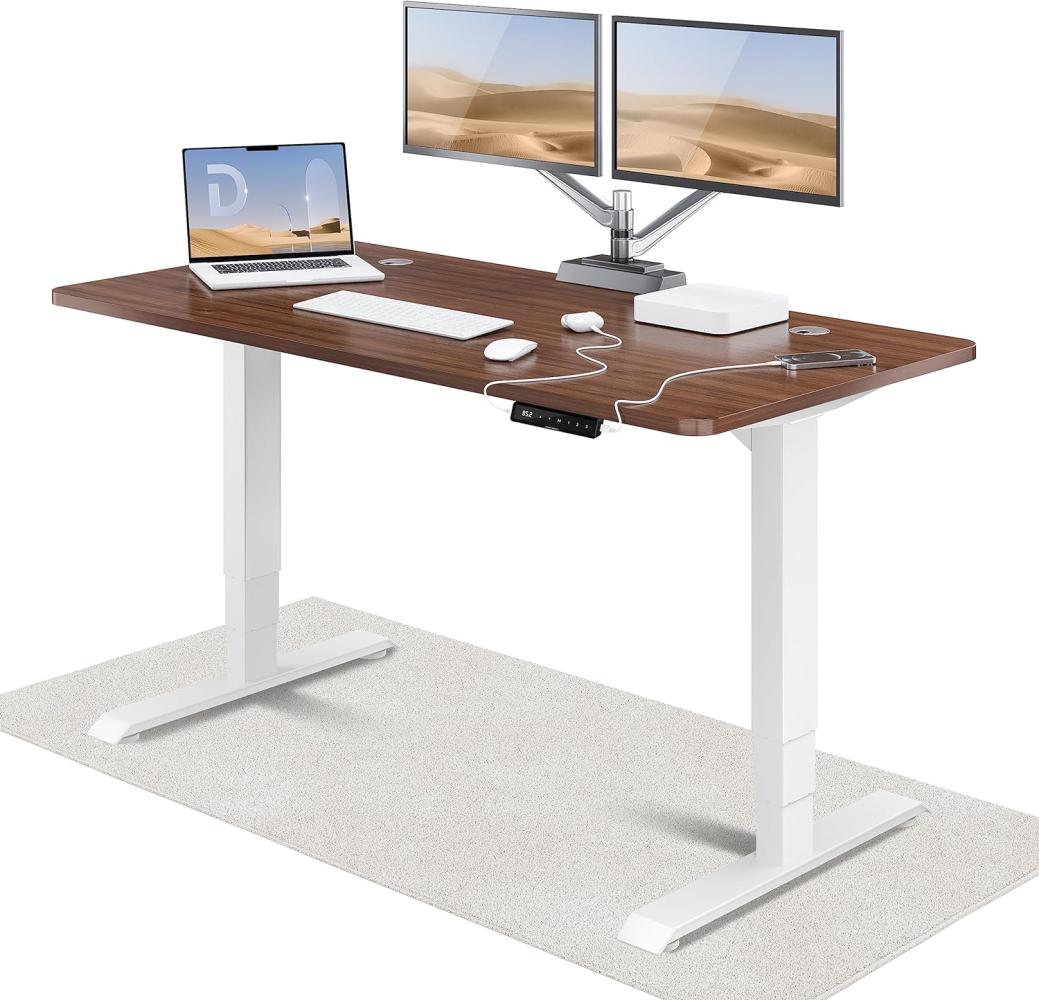 Höhenverstellbarer Schreibtisch (160 x 80 cm) - Schreibtisch Höhenverstellbar Elektrisch mit Flüsterleisem Dual-Motor & Touchscreen - Hohe Tragfähigkeit - Stehtisch von Desktronic Bild 1