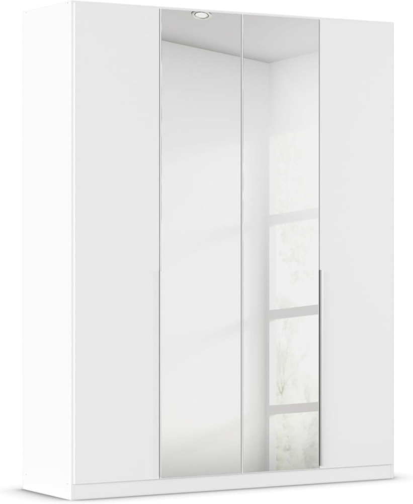 Rauch Möbel Alabama Schrank Kleiderschrank Drehtürenschrank Weiß mit Spiegel 4-türig inklusive Zubehörpaket Premium 2 Kleiderstangen, 7 Einlegeböden, 1 Schubkasteneinsatz BxHxT 181 x 229 x 54 cm Bild 1