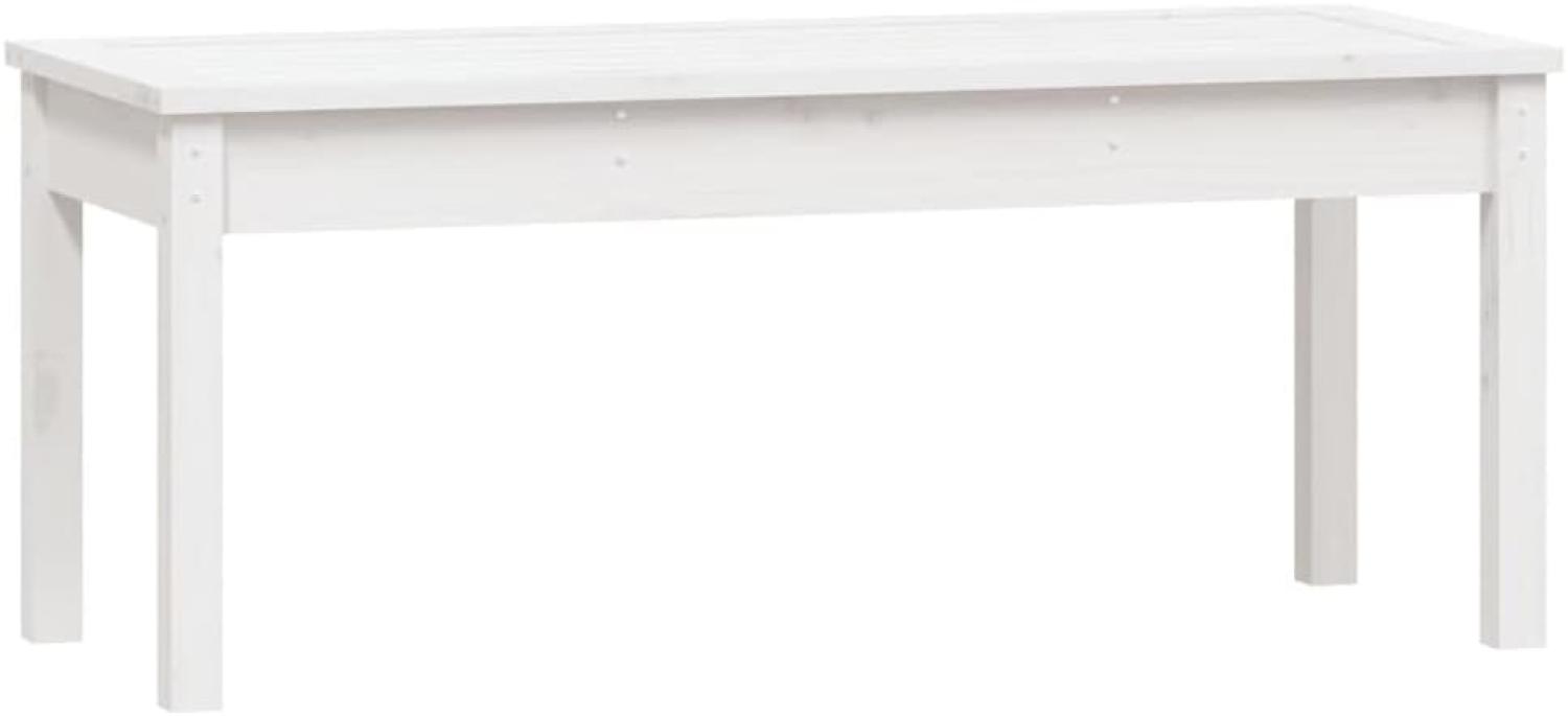 vidaXL Gartenbank Weiß 109x44x45 cm Massivholz Kiefer 824005 Bild 1