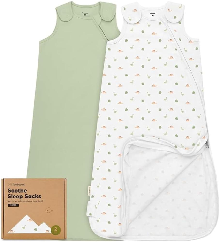 KeaBabies 2er-Pack Bio-Schlafsäcke 100% Baumwolle – Babyschlafsack, tragbare Babydecke, Schlafsack für Babys, Pucksack für Kleinkinder, Neugeborene, Säuglingsschlafsack, Mädchen, Junge (Roarsome, M) Bild 1