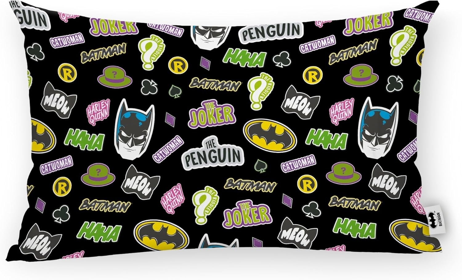 BELUM | Kissenbezug Batman | Kissenbezug Half Panama 100% Bio-Baumwolle | Kissenbezug mit unsichtbarem Reißverschluss | Größe: 30x50 cm Bild 1