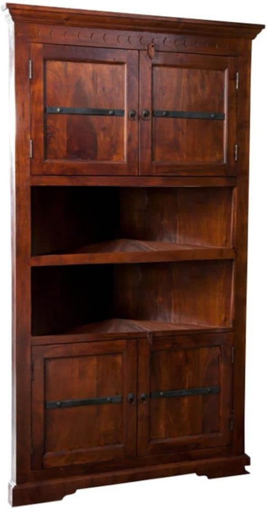 Massivmoebel24 Dreh-/Schwebetürenschrank (Eckschrank Akazie 107x54x190 nougat lackiert OXFORD #526) Bild 1