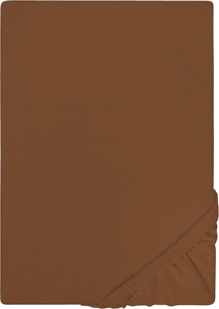 biberna Jersey-Spannbetttuch 0077155, chocolate, 1x 90x190 cm - 100x200 cm Bild 1