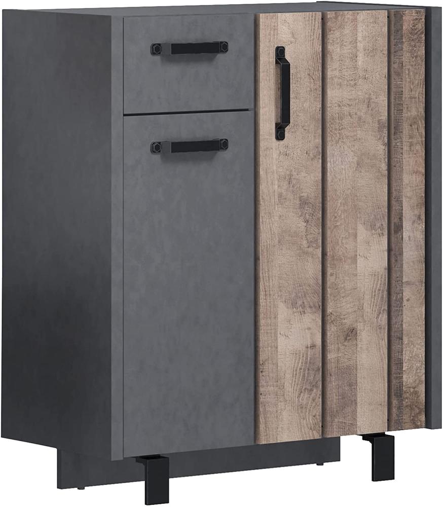 Kommode Schuhschrank Otis in Eiche Tabak und Matera grau 83 x 96 cm Bild 1