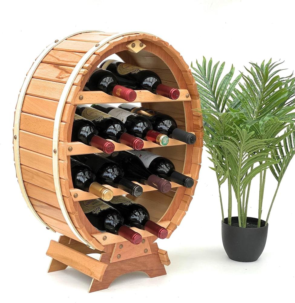 Weinregal Weinfass für 12 Flaschen Natur lackiert 65cm Flaschenhalter Flaschenre Bild 1