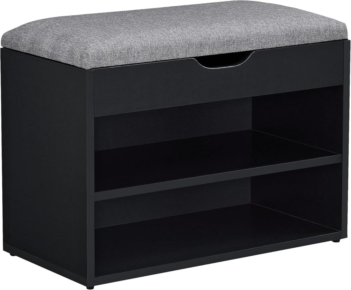 Schuhbank Gentofte 60x30x46cm Schwarz/Grau en. casa Bild 1