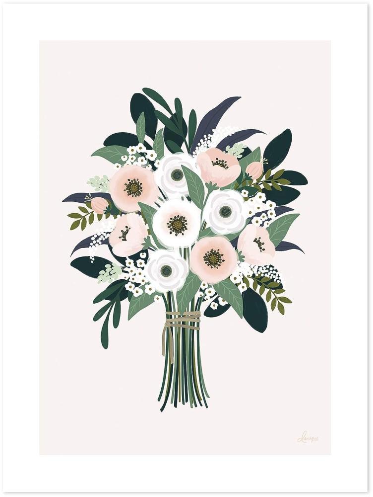 Lilipinso Poster Hübscher Strauss rosa grün Bild 1