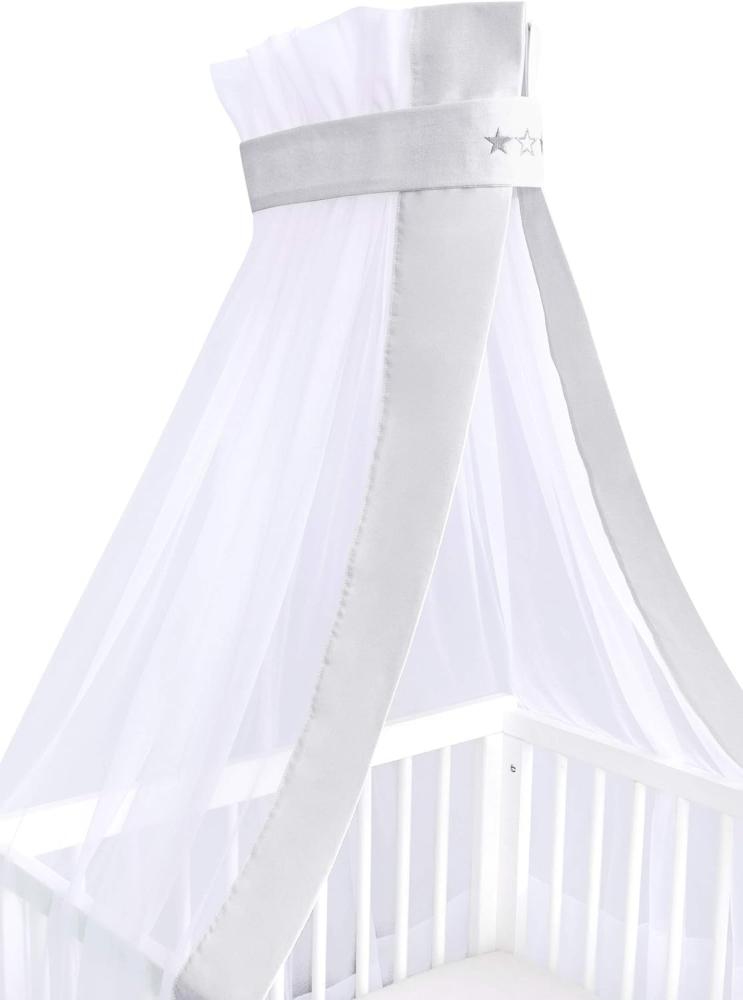 Amilian Betthimmel mit Himmelstange, Himmelhalter - Himmelbett Gestell - für Babybett (Himmelbett Gestell für Babybett, Stubenwagen, Babywiege), Vollstoffhimmel oder Chiffonhimmel Bild 1