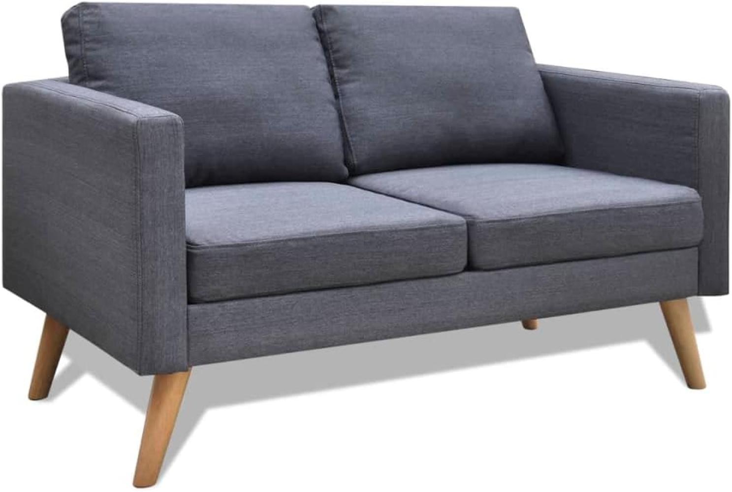 vidaXL Sofa 2-Sitzer Stoff Dunkelgrau 242220 Bild 1