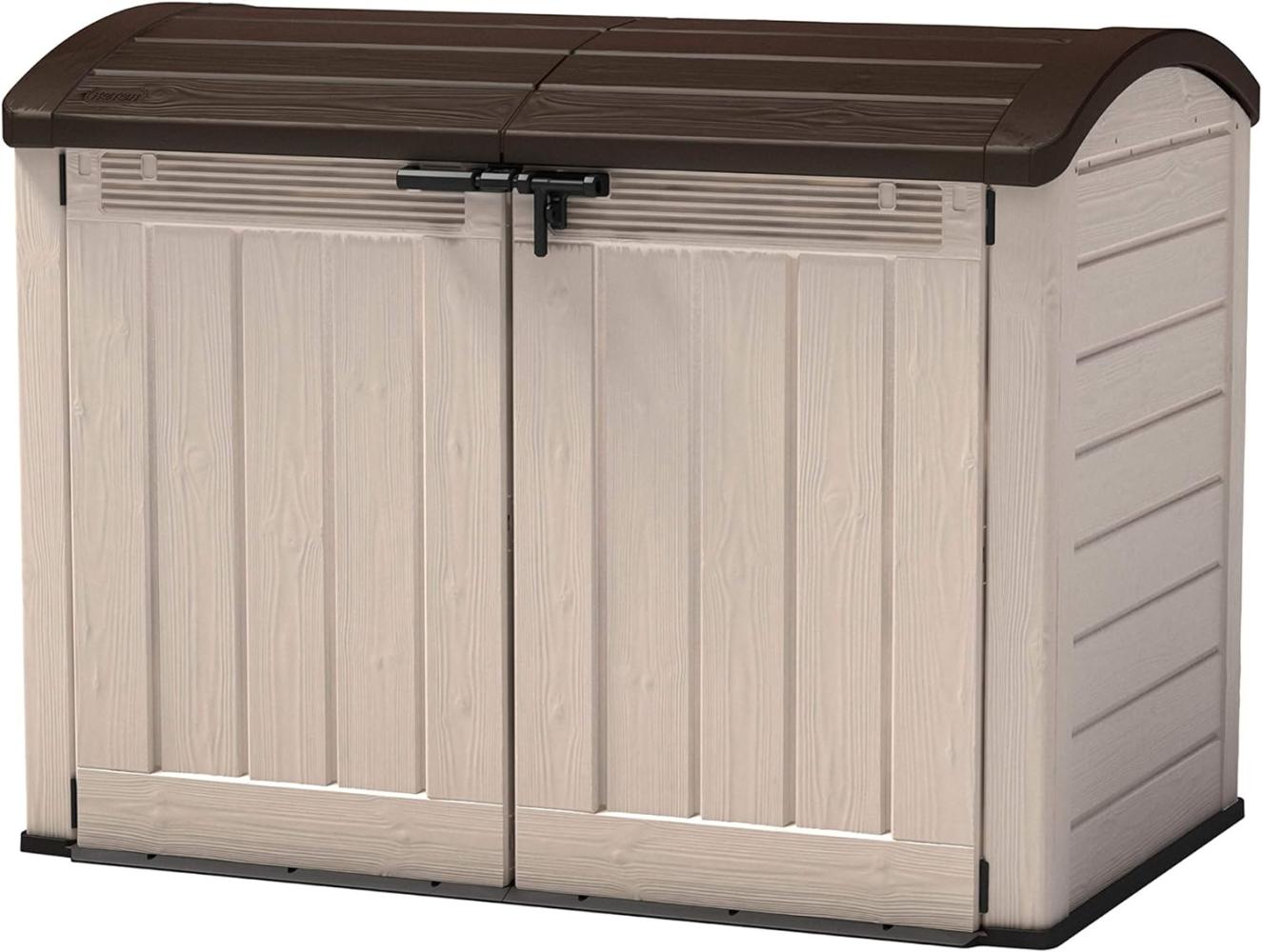 Keter Kunststoff Gartenbox/ Mülltonnenbox "Store-it-out Ultra" (2000 l), beige / braun, 177 x 113 x 134 cm (B x T x H) Bild 1