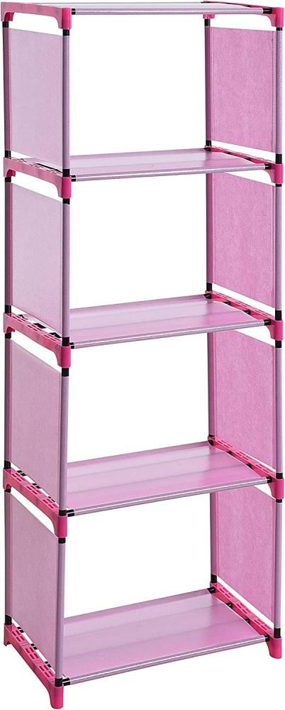 Bücherregal Standregal Bücherschrank Regal Wandregal Stoffregal 4 Fächer Pink Bild 1