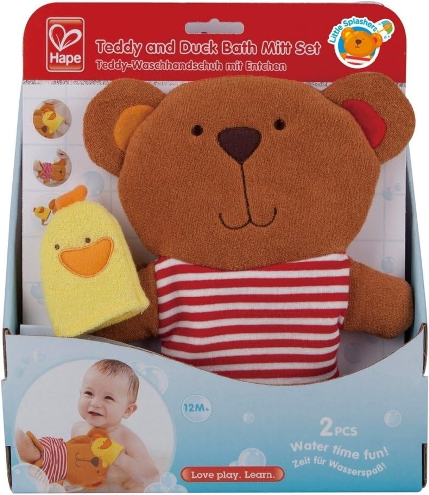 Hape hap-e0200 Teddy und Ente Bad Mitt Play Set Bild 1